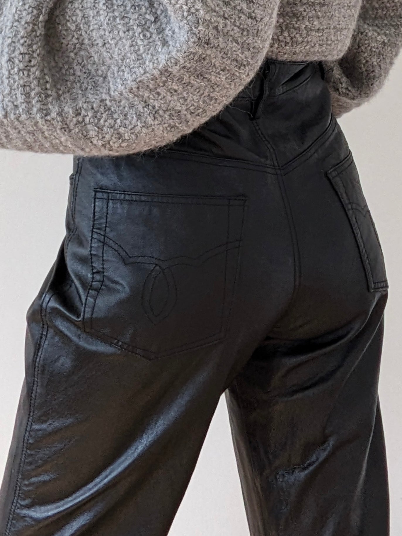 Amazing Vintage Caviar Leather Pant