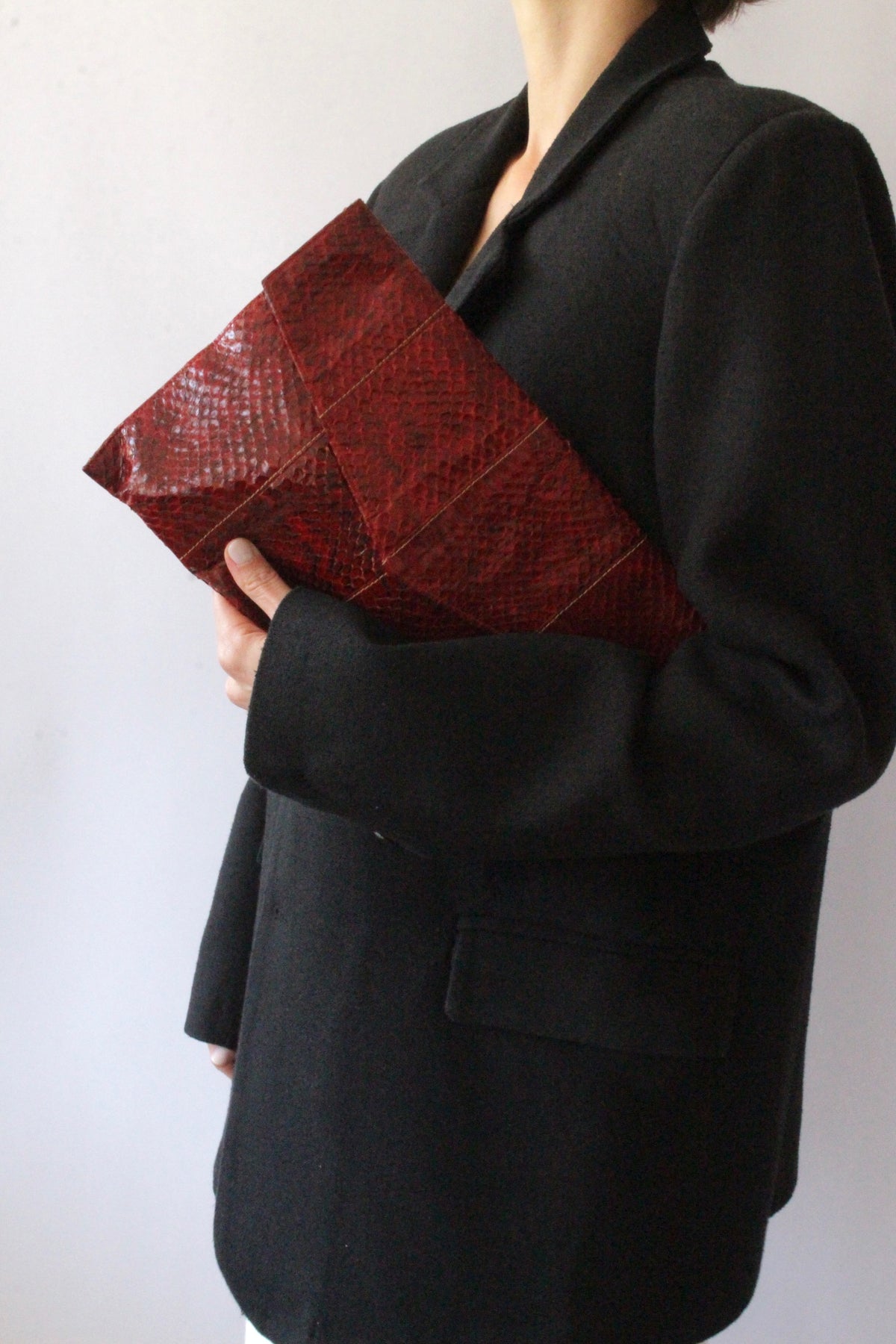 Vintage Genuine Snakeskin Envelope Clutch