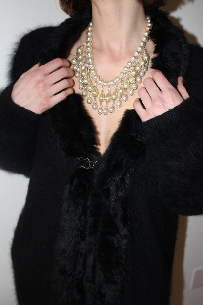 Vintage Faux Pearl Drop Collar