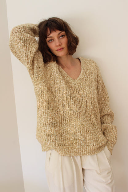Vintage Sand Knitted Wool Sweater