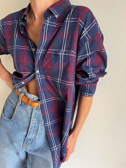 Vintage Embroidered Christian Dior Plaid Shirt