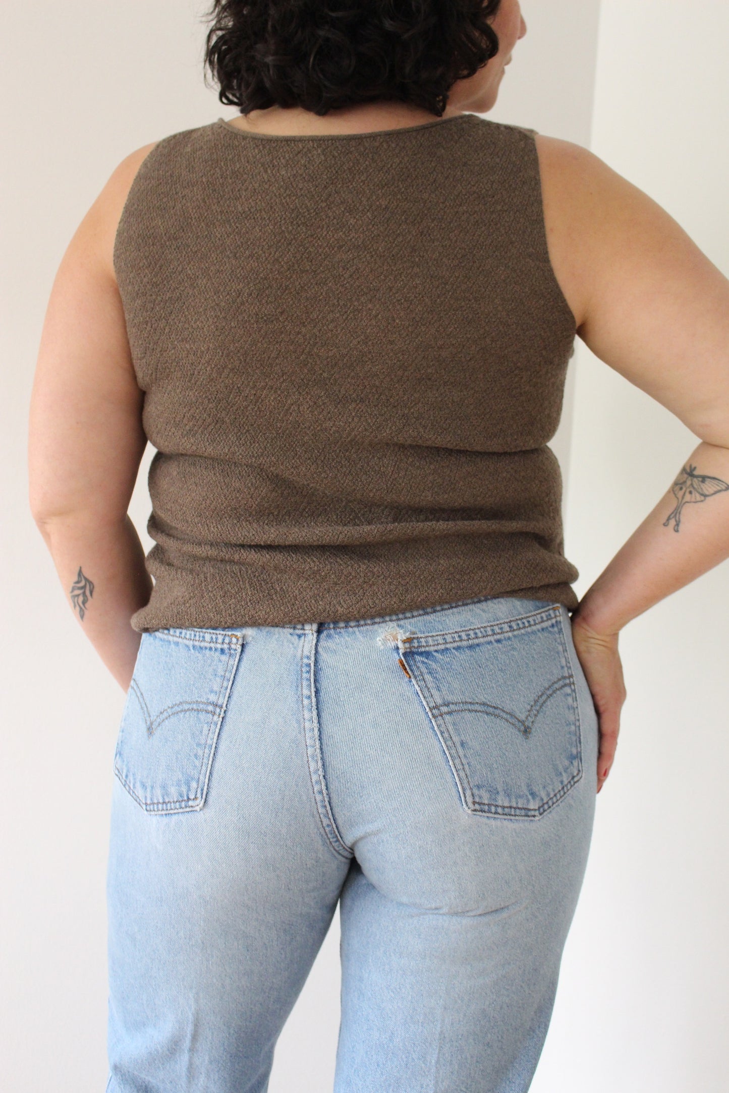 Eileen Fisher Cocoa Woven Wool Tank
