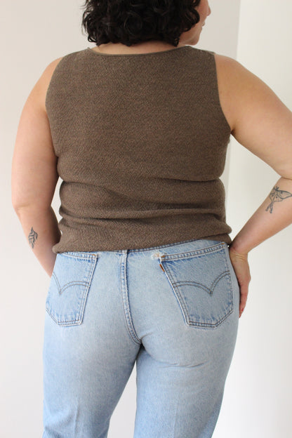 Eileen Fisher Cocoa Woven Wool Tank