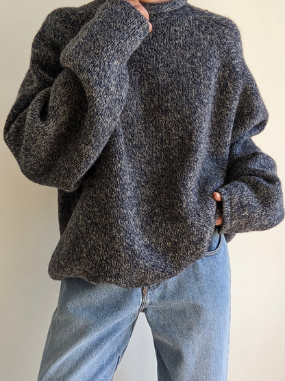 Vintage Speckled Midnight Wool Sweater