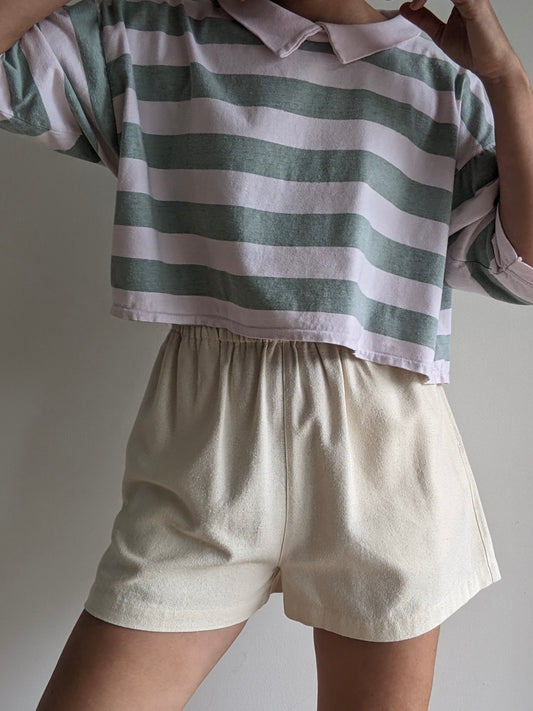 Favorite 90s Cropped & Striped Polo