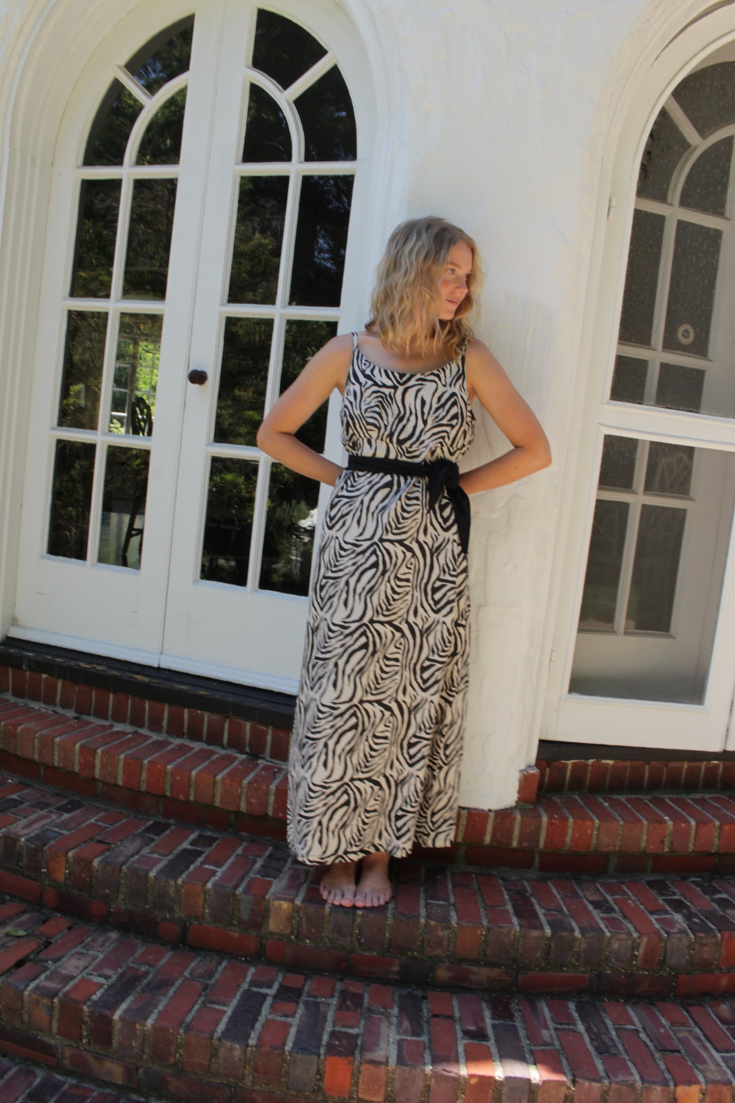 Favorite Vintage Zebra-Print Linen Dress