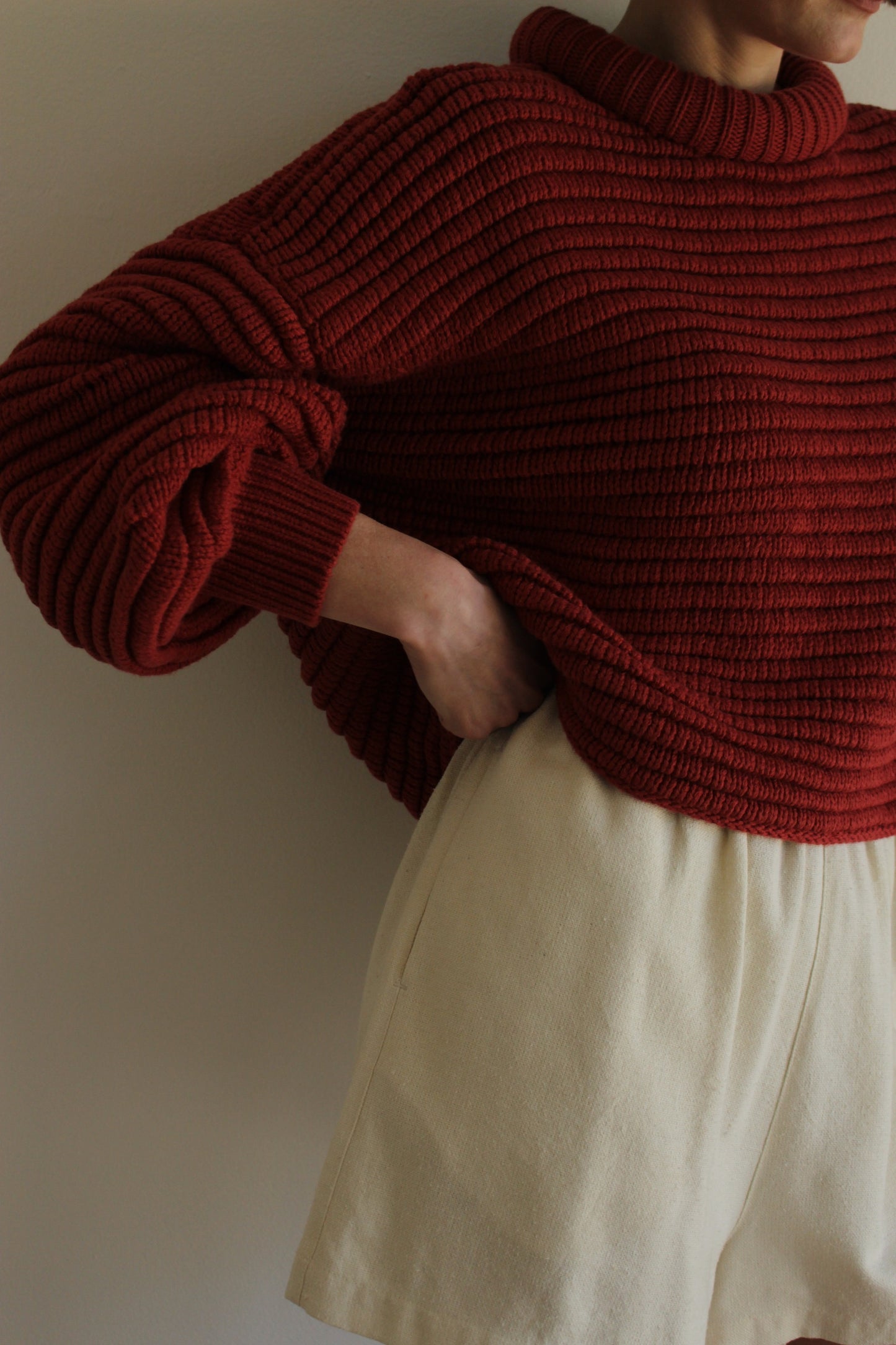 Romy Pima Cotton Balloon Sleeve Sweater