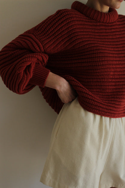 Romy Pima Cotton Balloon Sleeve Sweater