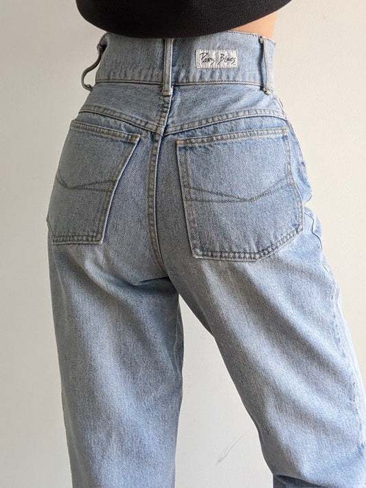 Vintage High-Rise Faded Blue Denim