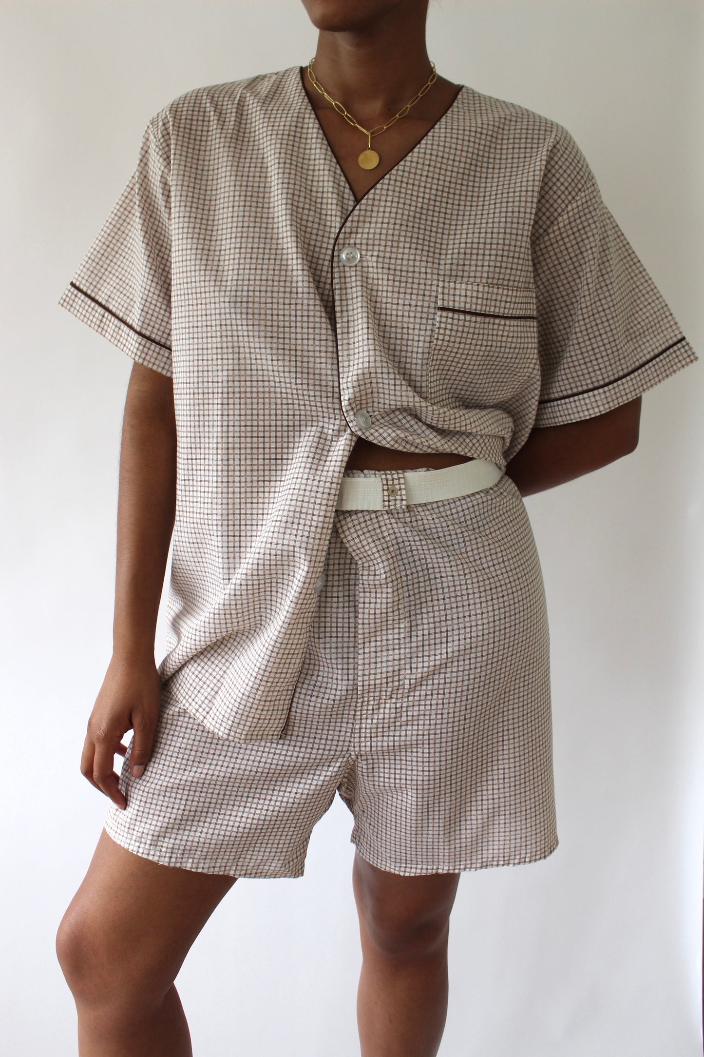Vintage YSL Plaid Summer Sleep Set