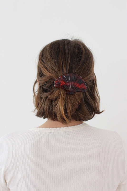 Vintage Tortoise Scallop Shell Hair Clip