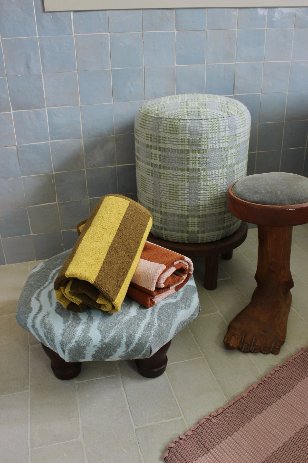 Simple Striped Terry Bath Mat