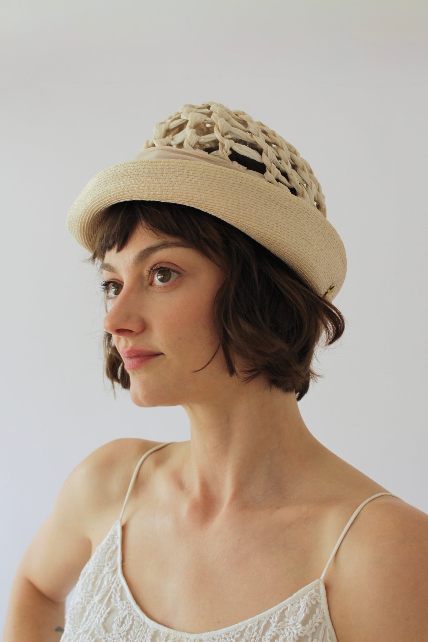 Incredible Vintage Woven Cloche Hat