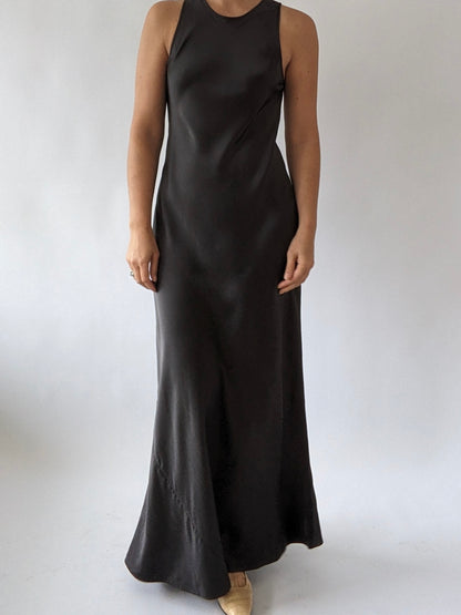 Incredible Vintage DKNY Slate Silk Charmeuse Dress