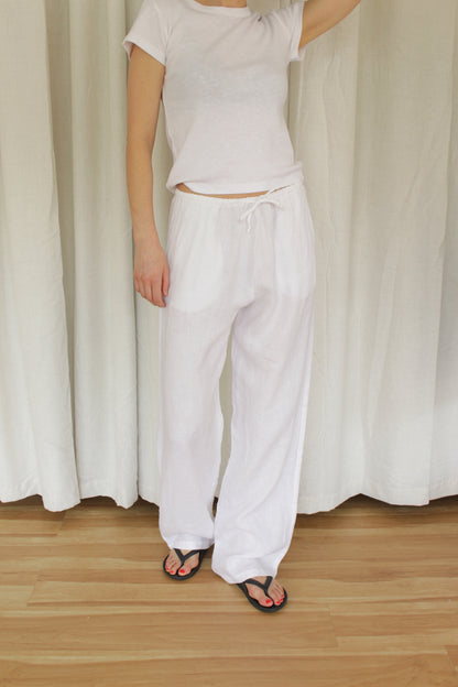 Linen Drawstring Pant
