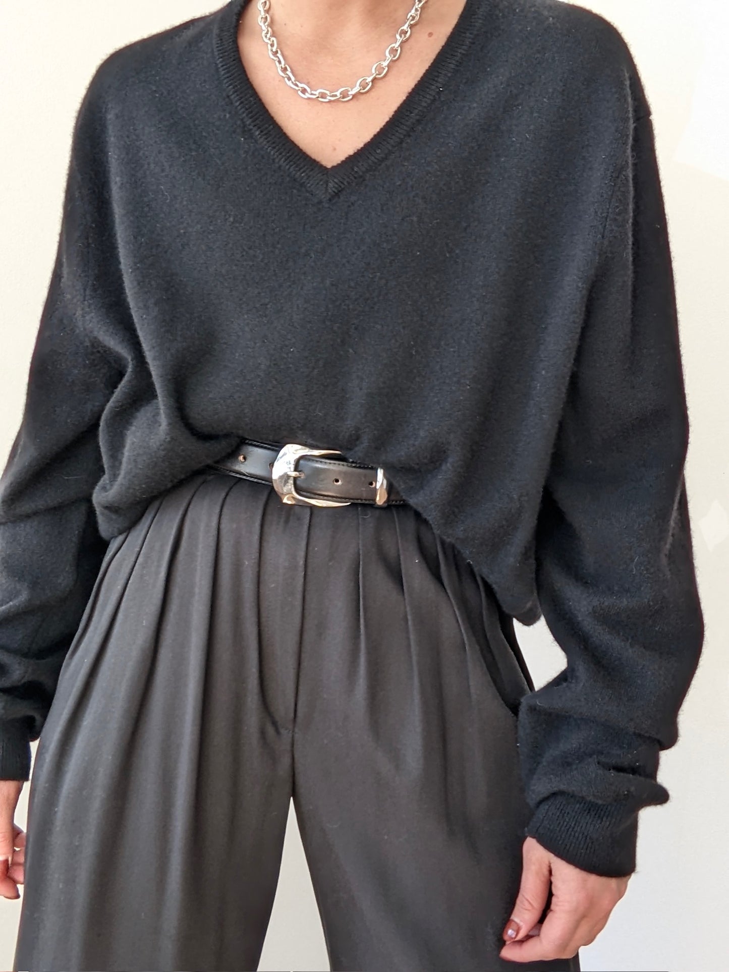 Vintage Ink Black Cashmere Sweater