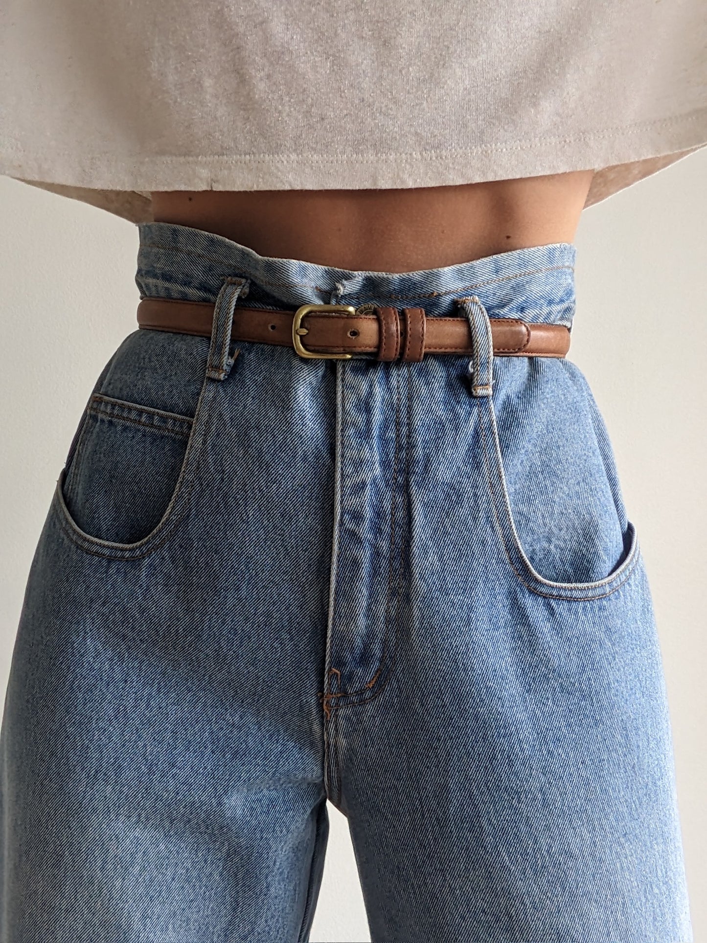 90s Coach Mocha Leather & Brass Belt