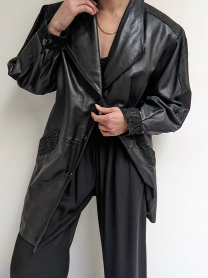 Vintage Ink Leather Coat