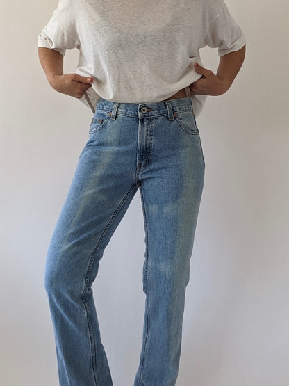 Vintage Bleached Low-Rise Denim