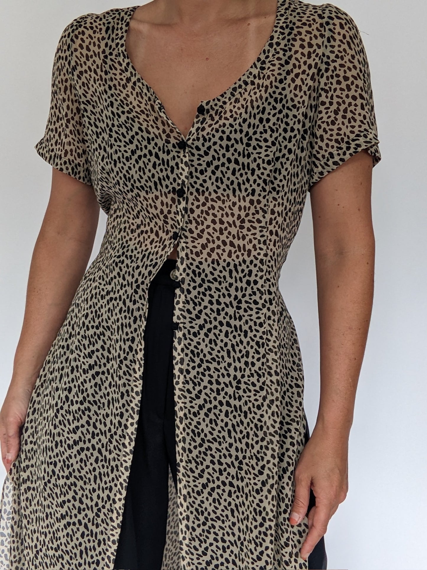 Vintage Dana Buchman Printed Silk Duster