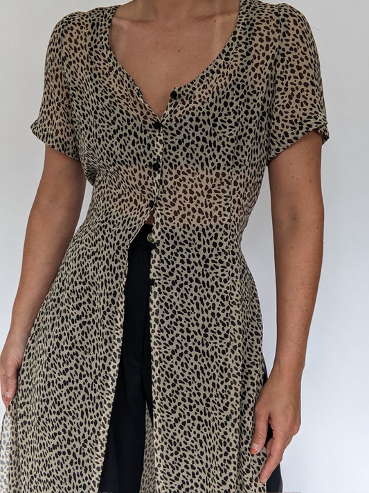 Vintage Dana Buchman Printed Silk Duster
