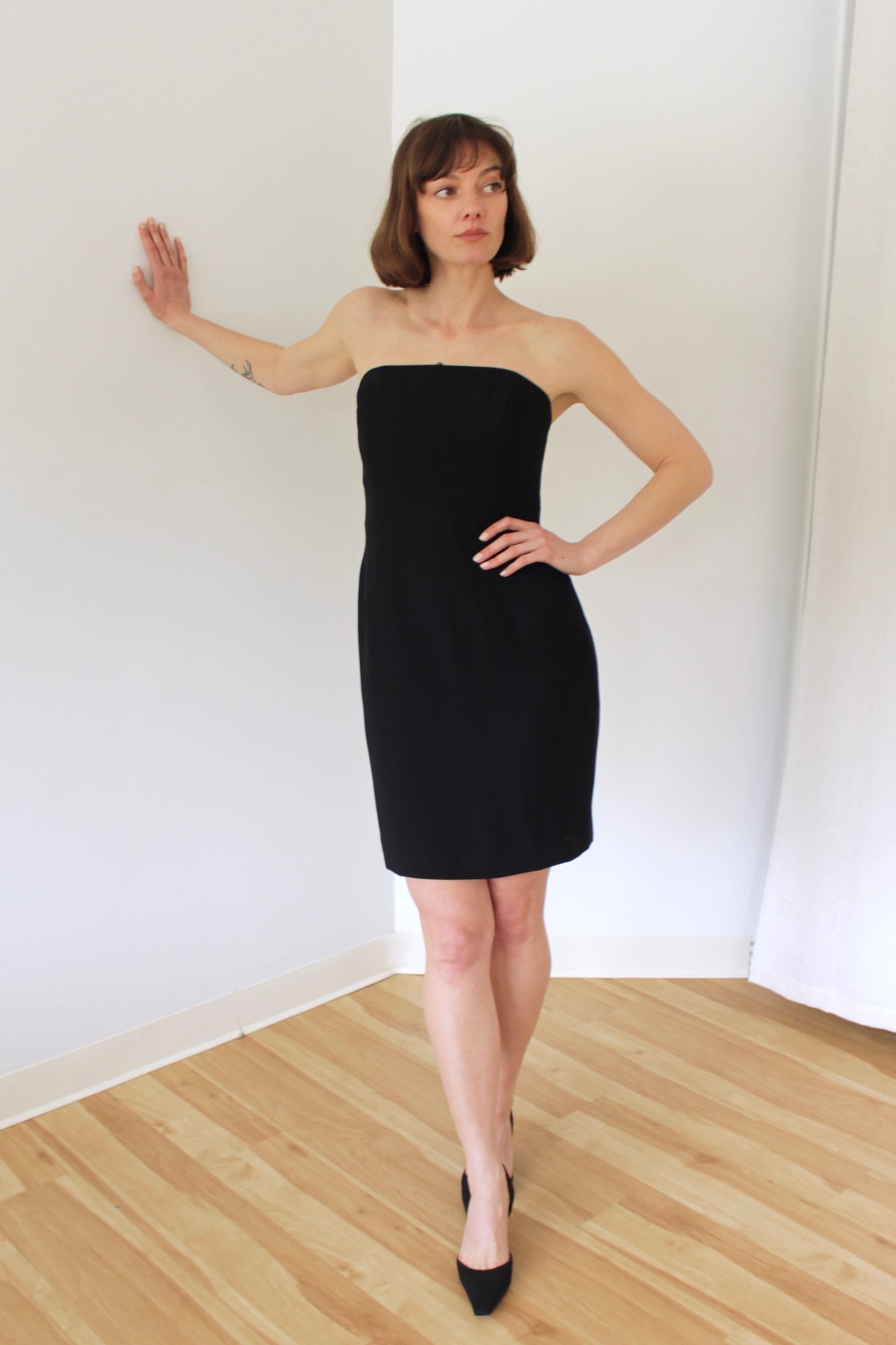 90s Caviar Strapless Mini Dress