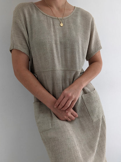 Vintage Oat Woven Market Dress