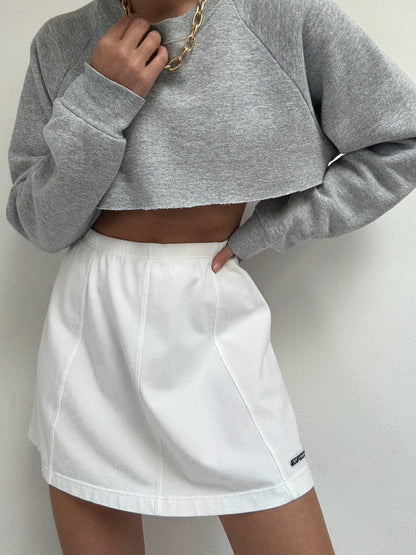 90s Reebok White Cotton Athletic Skirt