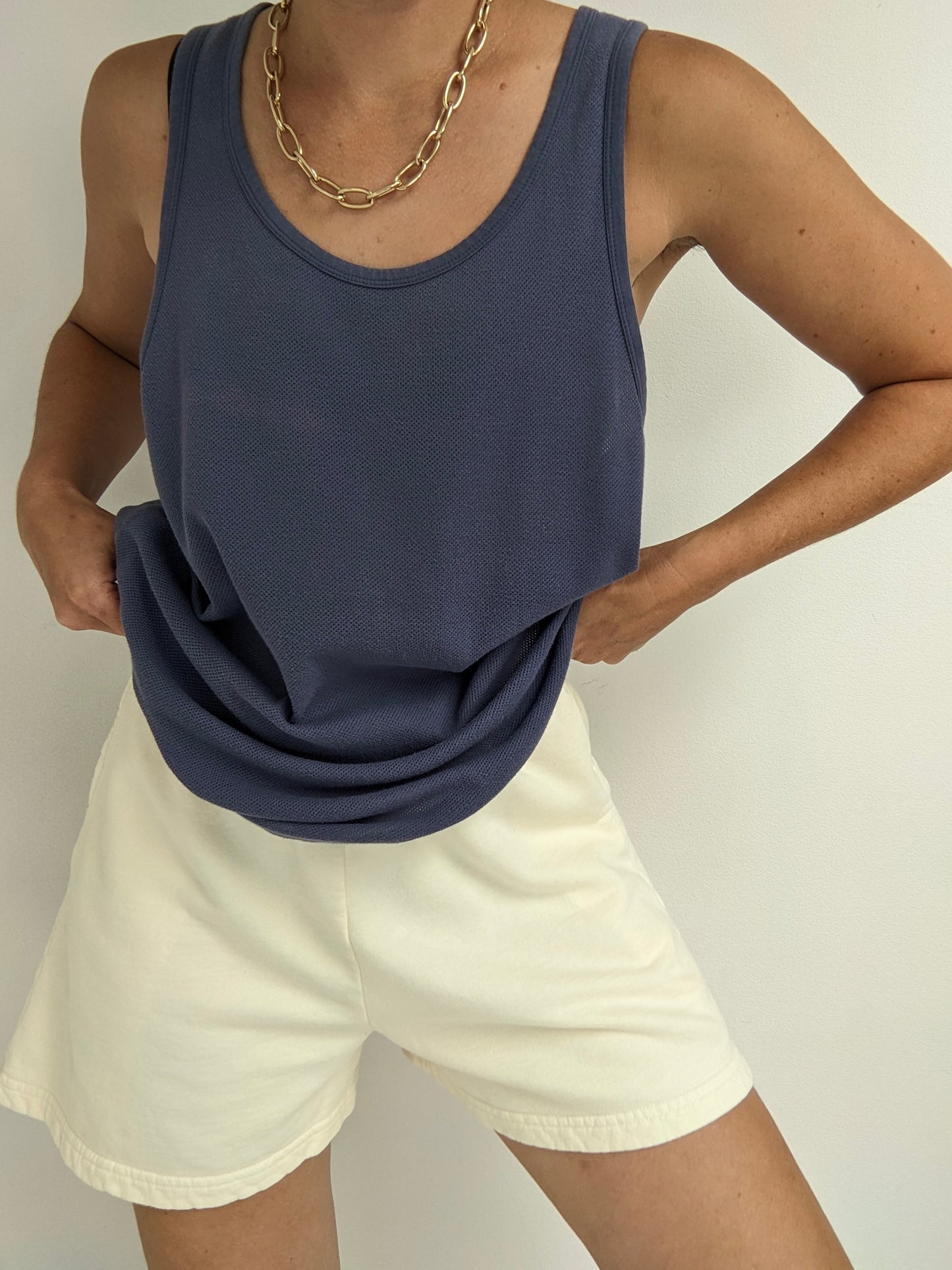 90s DKNY Woven Cotton Tank