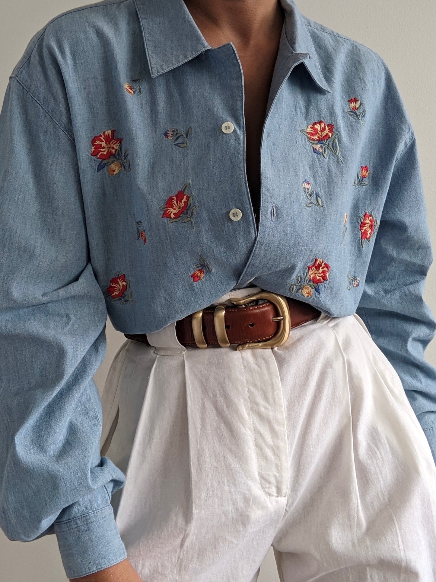 Sweet Vintage Floral Embroidered Blouse