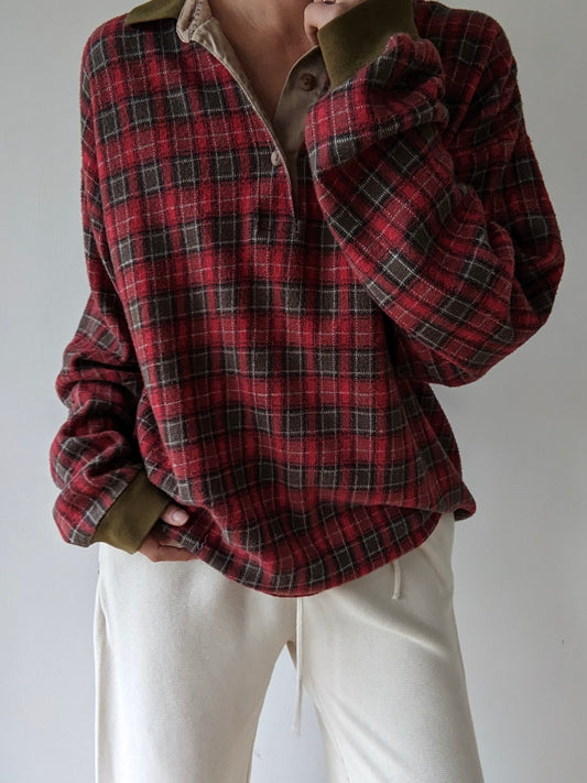 Vintage Givenchy Plaid Henley