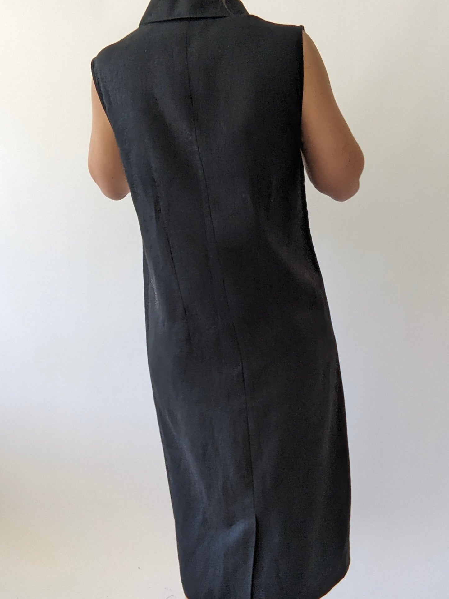 Vintage Onyx Sleeveless Linen Dress