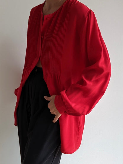 Vintage Diane Von Furstenberg Pleated Silk Blouse