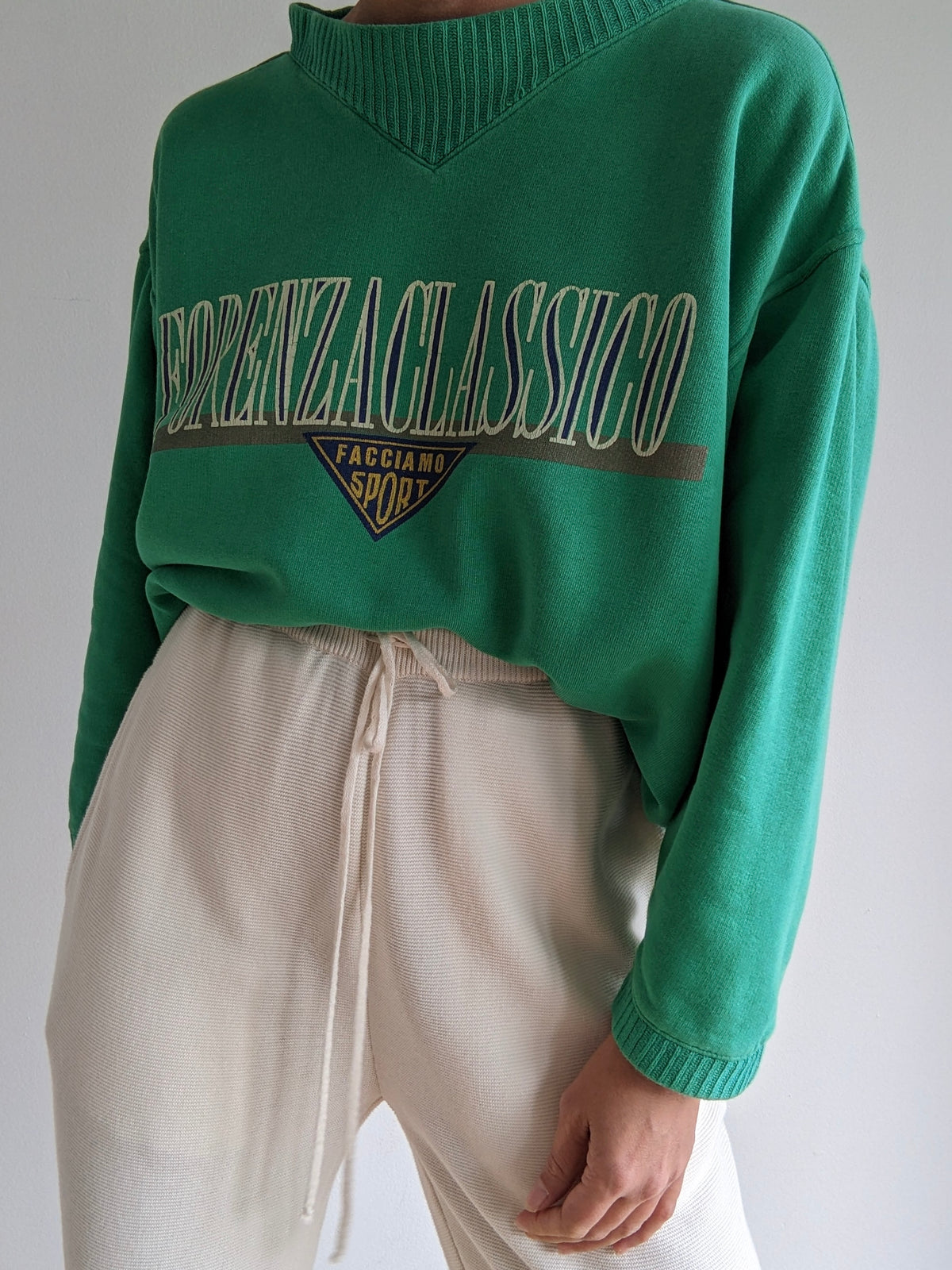 Vintage Forenza Ribbed-Accent Sweatshirt