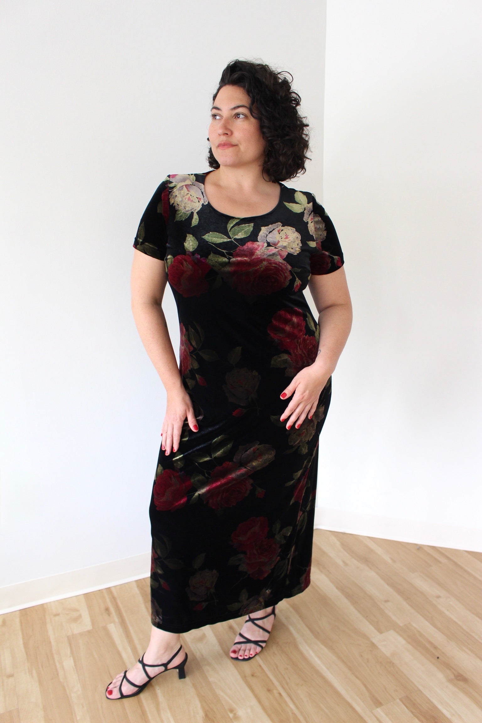 90s dress vintage Floral Velvet Ever-Pretty Elegant Evening Dress This is a beautiful STD14792_review Sizes:16