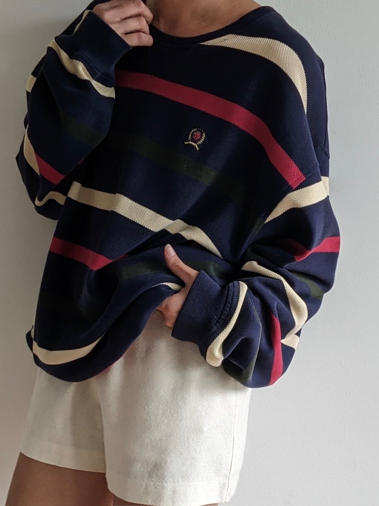 90s Tommy Hiliger Striped Pullover