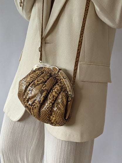 Exquisite Vintage Genuine Snakeskin Purse