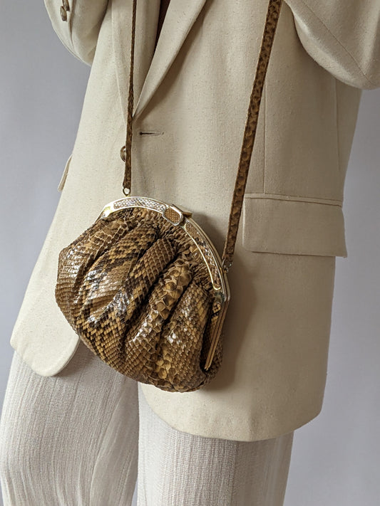 Exquisite Vintage Genuine Snakeskin Purse