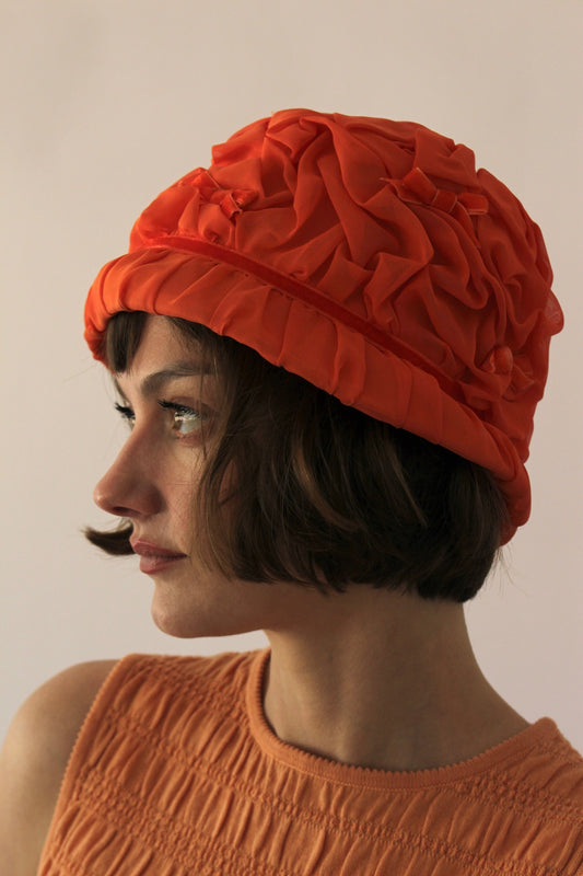 Vintage 1960s Citrus Chiffon Hat