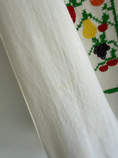 Sweetest Vintage Cotton Cross Stitch Fruit Tree Skirt