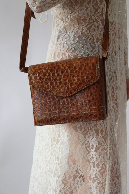 Vintage Esprit Embossed Leather Box Purse