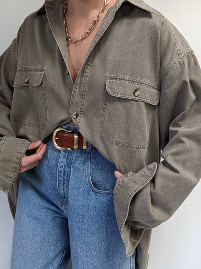 Vintage Taupe Cotton Shirt