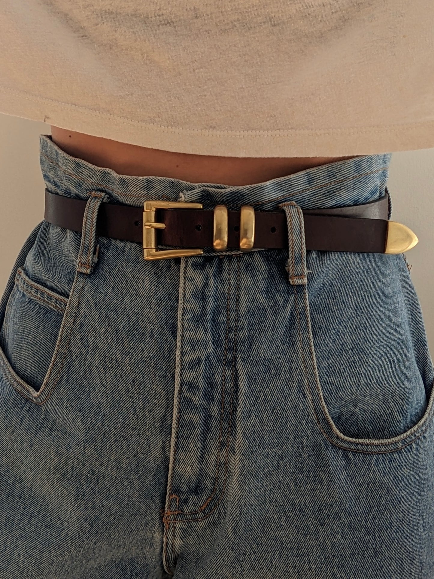 Bold Vintage Espresso Smooth Leather Belt