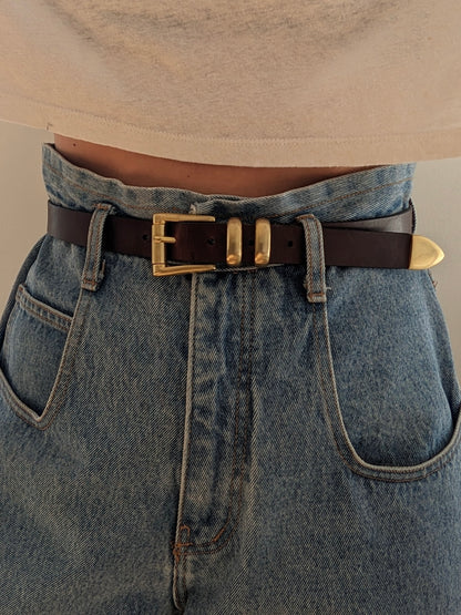 Bold Vintage Espresso Smooth Leather Belt