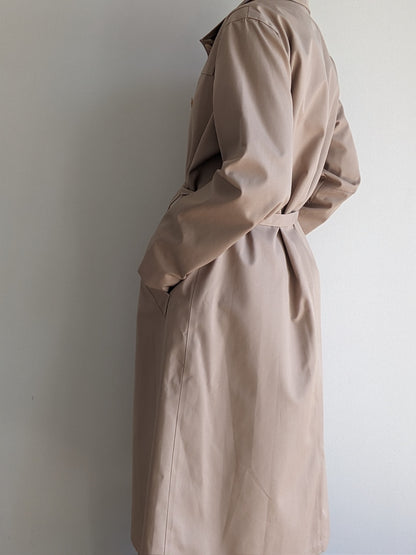 Vintage Belted Khaki Trench Coat