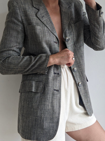 Vintage Woven Flax Blazer