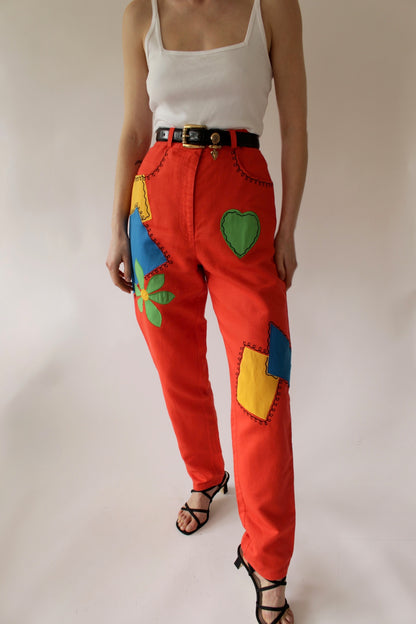 Absolute Favorite Vintage Colorful Appliqué Pants