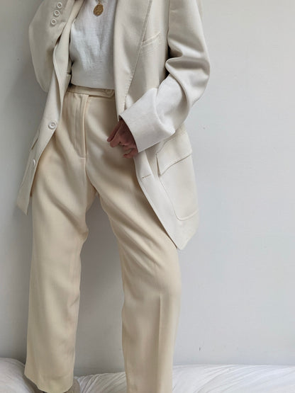 Vintage Buttercream Wool Trousers