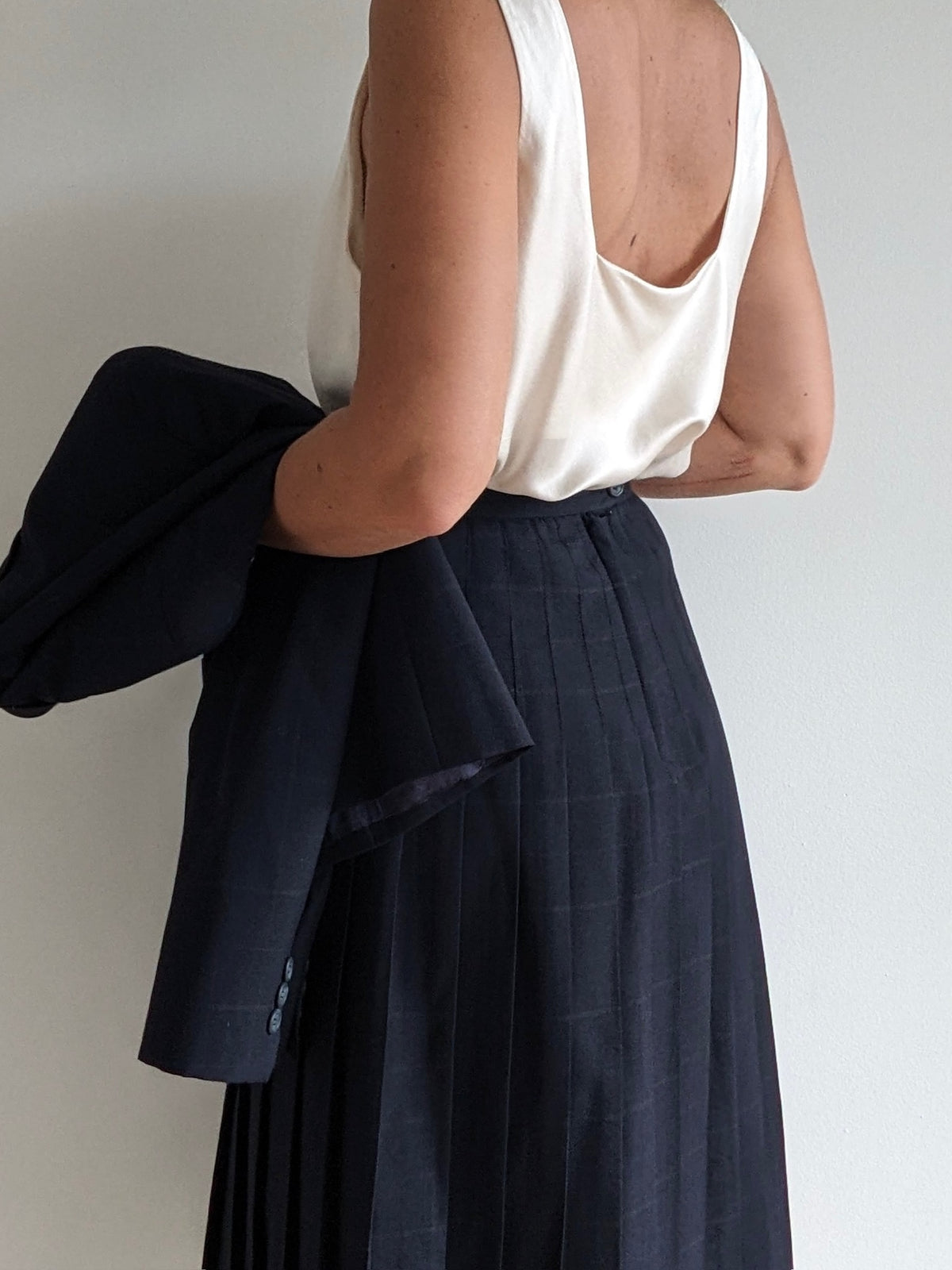 Vintage Pearl Silk Charmeuse Slip Tank