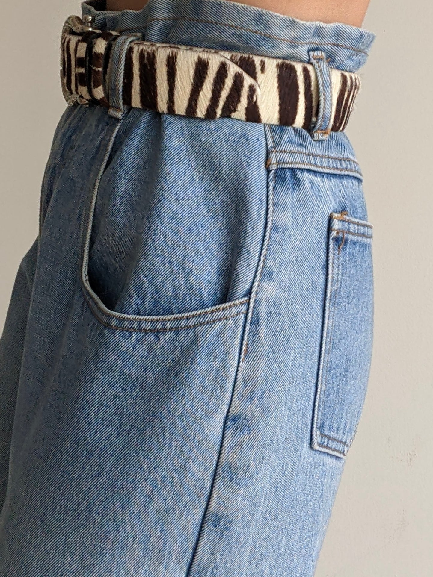 Rare Vintage Zebra-Printed Pony Hair Belt